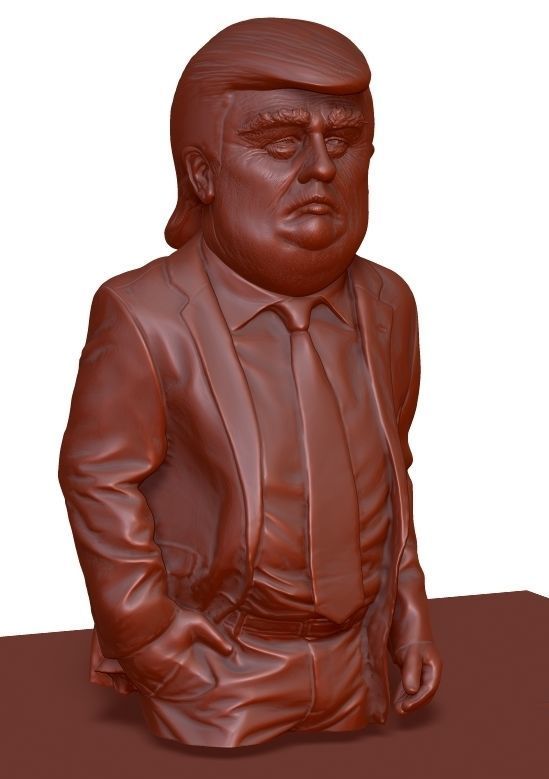Donald Trump caricature bust 3D print model_3