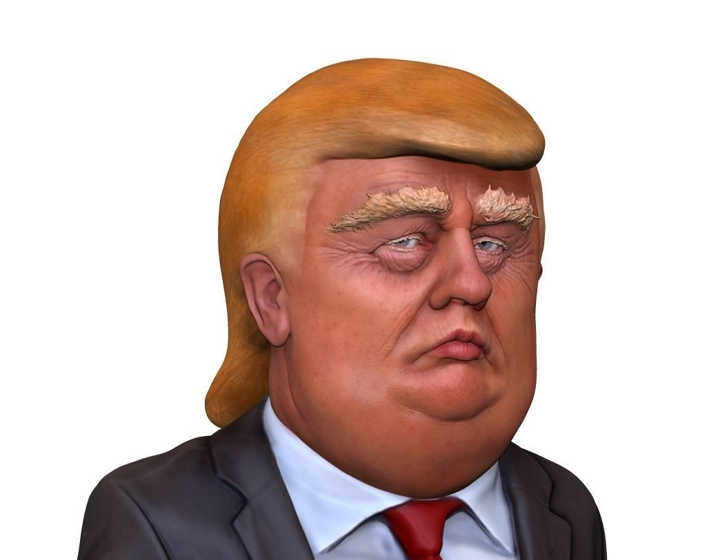 Donald Trump caricature bust 3D print model_1
