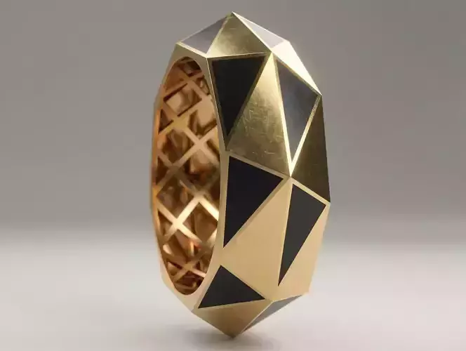 Faceted Ring 4 Sizes STL for Jewelry Casting 3D 