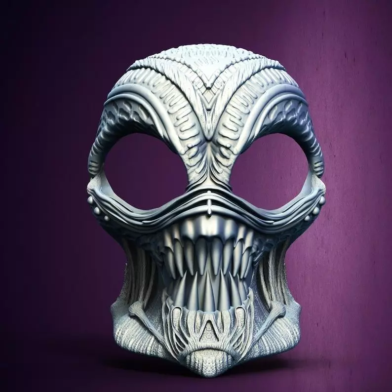 Horror Mystic Invader Male Spooky Mask 3D Printable STL File 3D print model