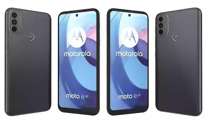 Motorola Moto E30 Black High Poly