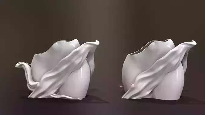 Elegant Female body pot  vase 3D Model for 3D Printing 
