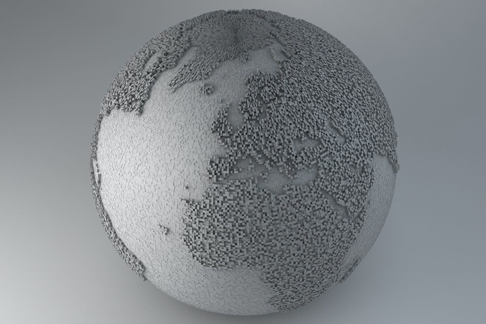 Pixel Earth 3D model_6