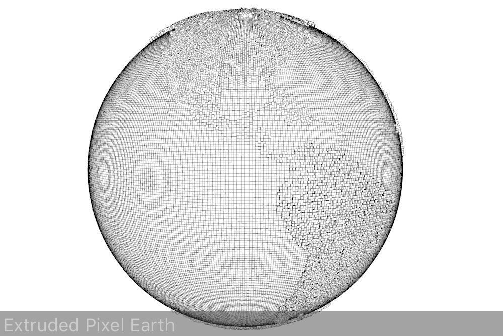 Pixel Earth 3D model_8