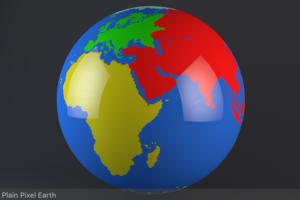 Pixel Earth 3D model_3