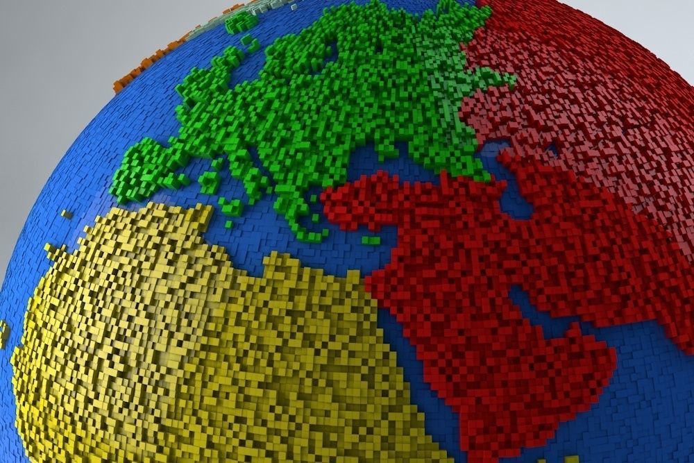 Pixel Earth 3D model_2