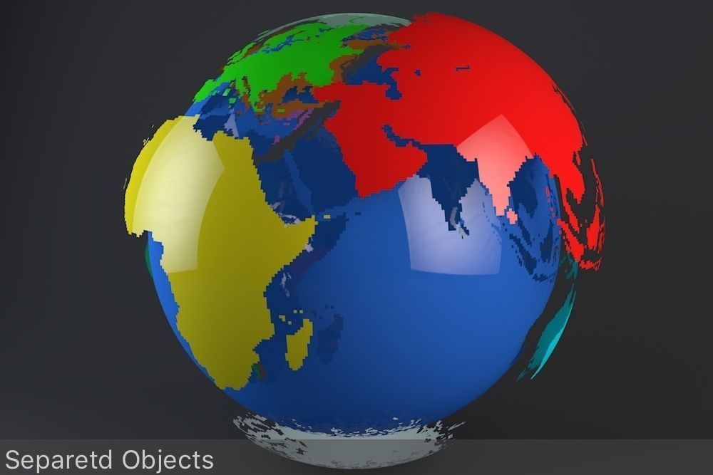 Pixel Earth 3D model_4