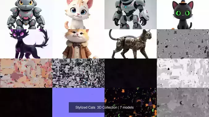 Stylized Cats  3D Collection