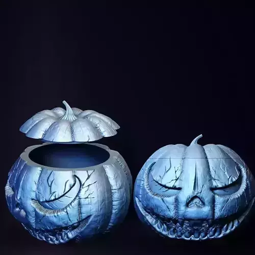 Spooky Crackling Face Pumpkin Jar 3D Printer STL File