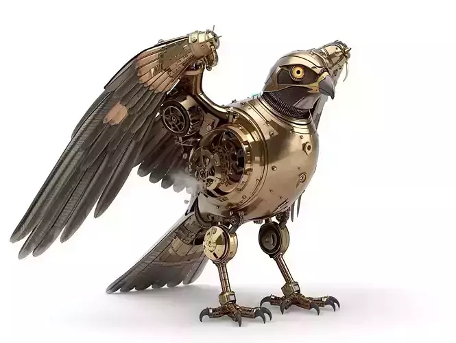 Steampunk Mechanical Falcon 3D Model