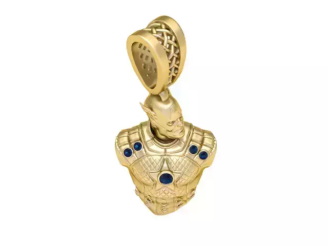 Galactic Warrior Armor Bust Pendant  3D Printable Jewelry Model