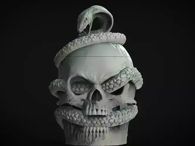 Snake Skull Jar 3D Printable STL File