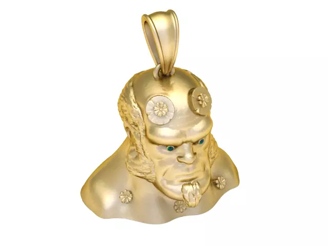Infernal Horned Warrior Pendant 3D Printable Jewelry Model 3D print model