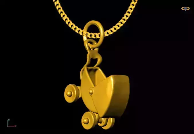 baby carry car pendant charms - one inch pendant