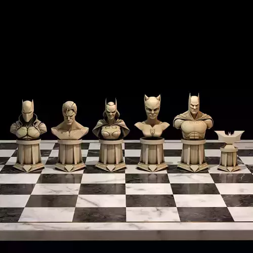 Dark Knight Chess Set Catwoman Batgirl Nightwing Red Hood