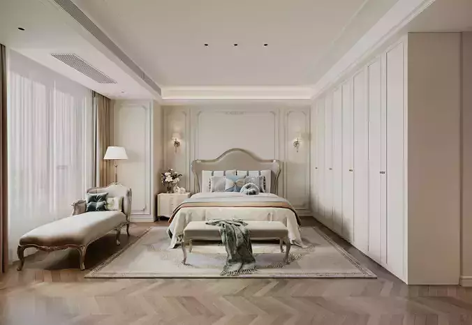 French Style Bedroom 3D Model