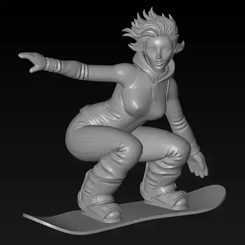 print ready high quality sonwboarder woman 3 model