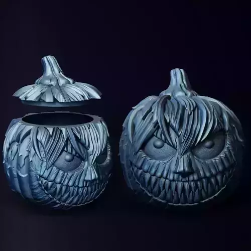 Spooky Hairy Gary Pumpkin Jar Halloween 3D Printer STL File