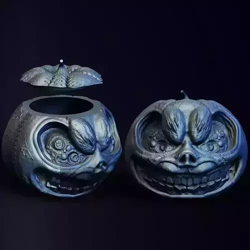  Halloween Pumpkin Jar STL File 3D Printer STL File