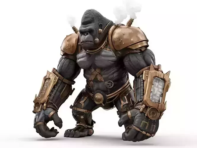 Steampunk Armored Gorilla 3D Model