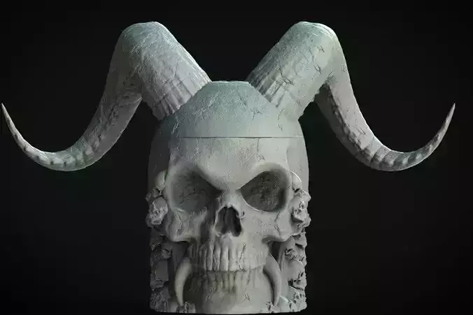 Slayer Demon Skull Jar 3D Printable STL File