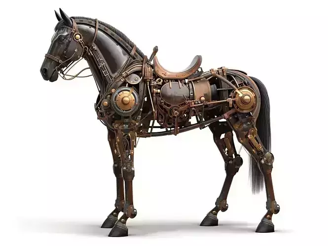 Steampunk Mechanical War Horse 3D Model