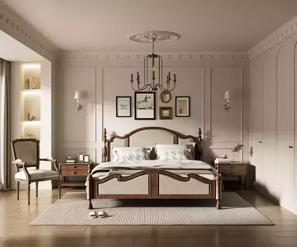 French Style Bedroom 3D Model