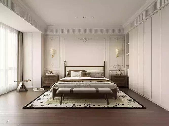 French Style Bedroom 3D Model