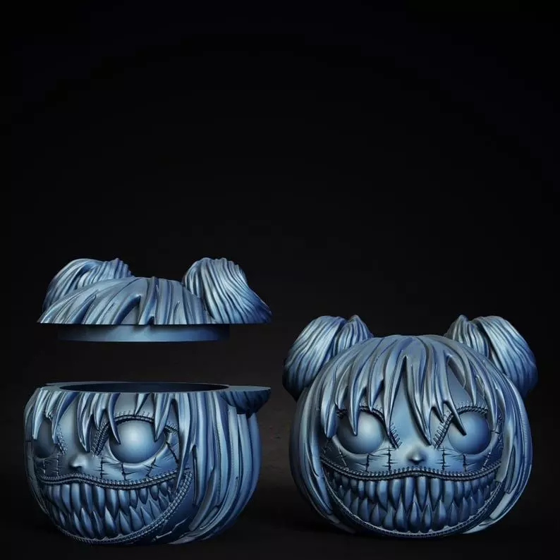 Spooky Stitch Witch Pumpkin Jar 3D Printer STL File 3D print model