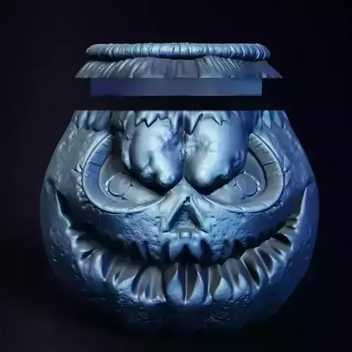 Spooky Mud Goblin Pumpkin Jar Halloween 3D Printer STL File