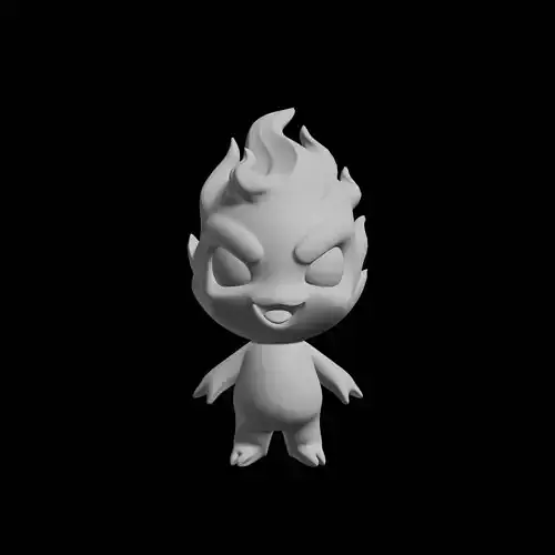 Cute Fire Elemental Character Model