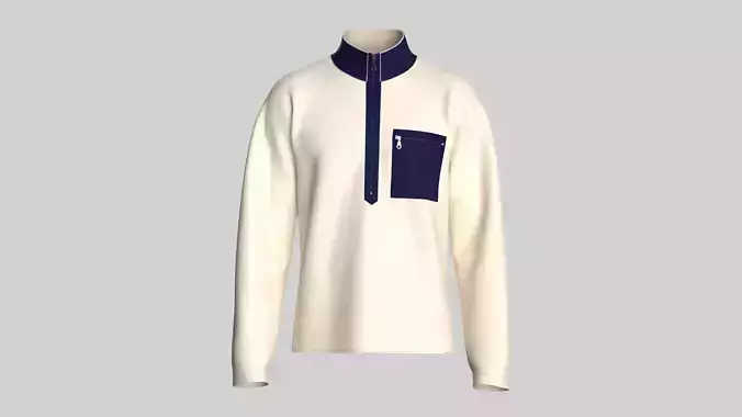 Men Half-Zip Sweatshirt With Pocket