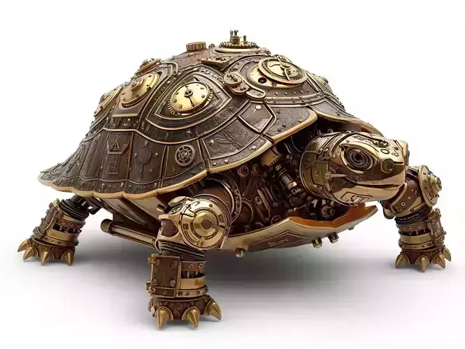 Steampunk Armored Turtle 3D Model