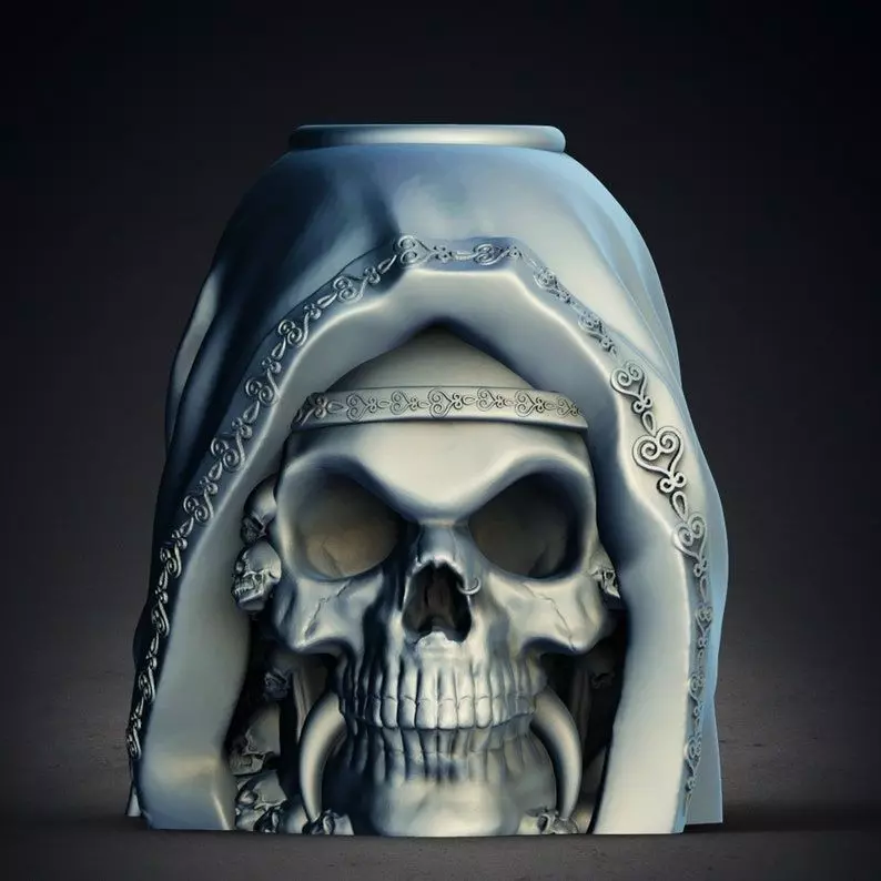 Horror Hood Skull Candle Holder 3D Printer STL File 3D print model