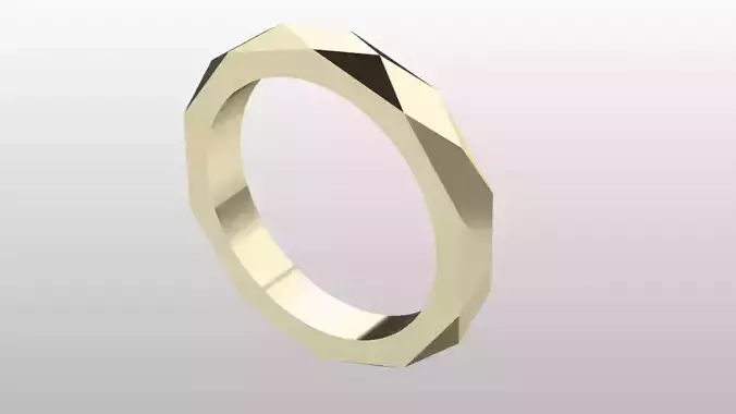 Facetted Geometric Gold Ring File Item 68