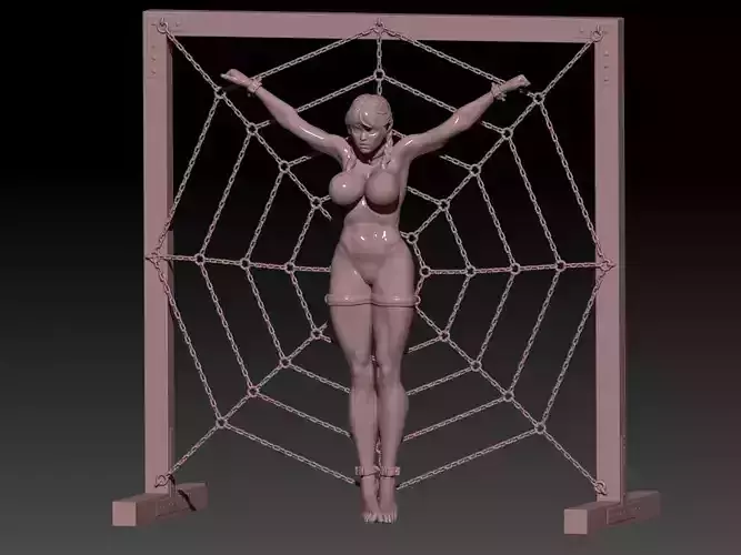 Jenna hanging on the spider web