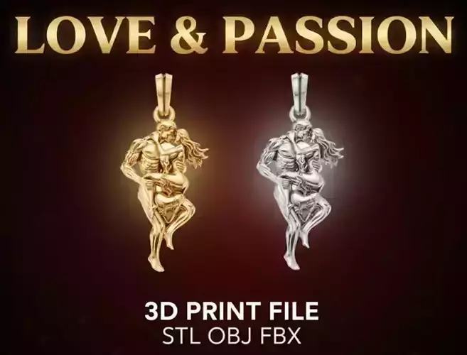 Love and Passion Pendant 3d print woman man