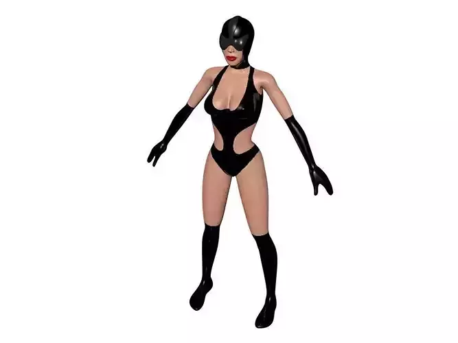woman with leather clothes 3D model