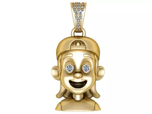 Smiling Cartoon Boy Pendant 3D Printable Jewelry Model 3D print model