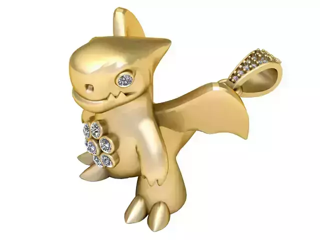 Cute Baby Dragon Pendant  3D Printable Jewelry Model
