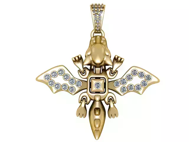 Winged Fantasy Creature Pendant  3D Printable Jewelry Model 