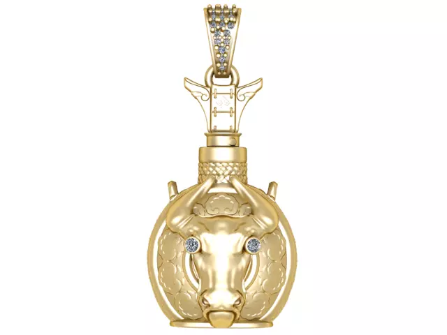Bull Head Pendant 3D Printable Jewelry 3D print model