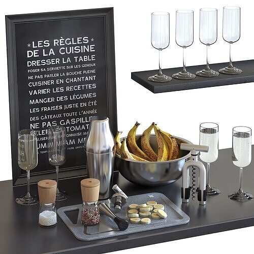 Cocktail Set WMF Parisian Shaker 3D model