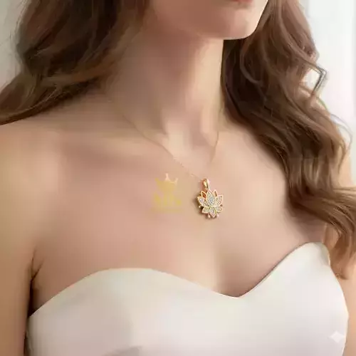 Lotus Aurora Diamond Pendant 