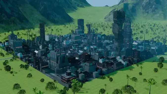 Alien Planet Sci-Fi City 16 3D model 4