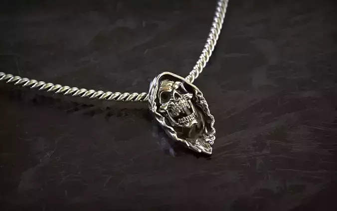 Grim Reaper Skull Pendant