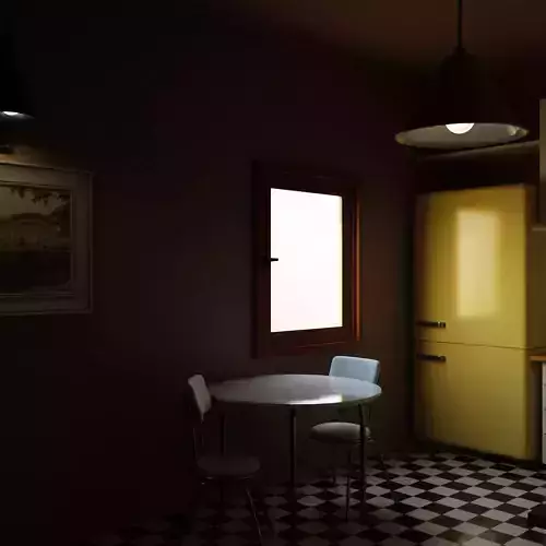 Realistic Kitchen Interior Scene
