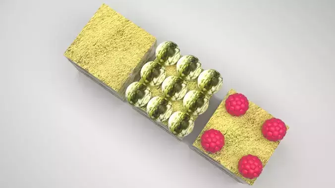 Matcha Tiramisus Set 3D model 2