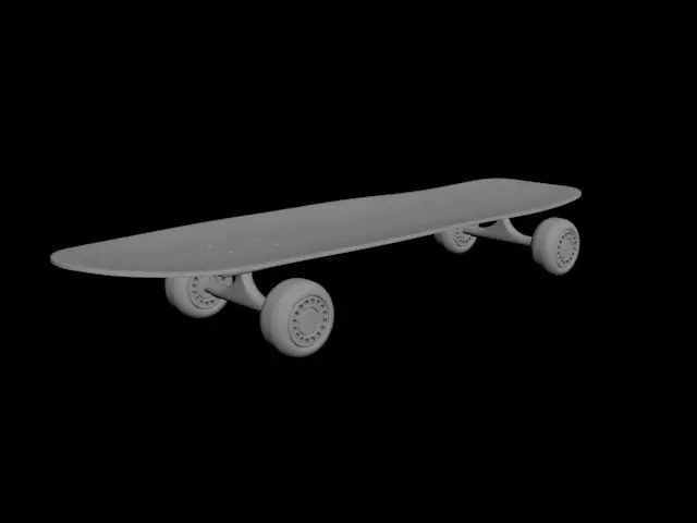 SkateBoard on wheels Free 3D model_0
