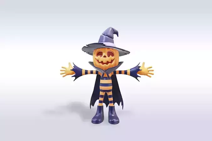 Jolly Pumpkin halloween Character 3D model